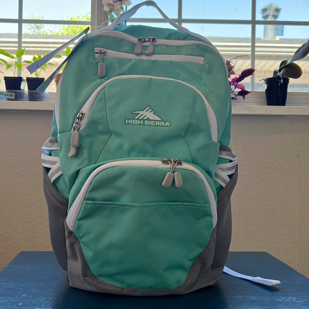 High Sierra Swoop SG Backpack Aquamarine and White. Fits 17” Laptop - Picture 1 of 13